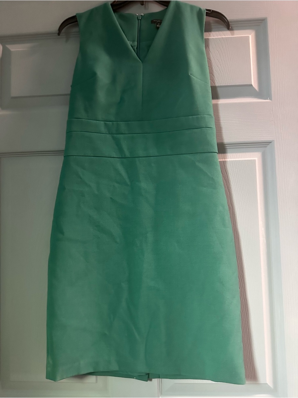 Ann Taylor Teal V-Neck Sheath Dress
